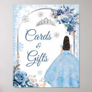Blue Winter Snowflake Mis Quince Cards & Gifts Poster