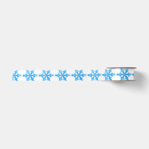 Blue Winter Snowflake Satin Ribbon