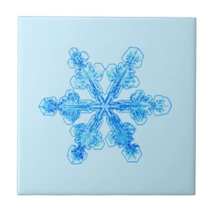 Blue Winter Snowflake Tile