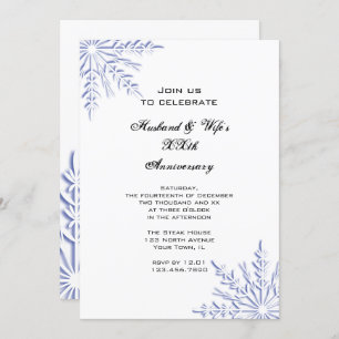 Blue Winter Snowflakes Anniversary Party Invite