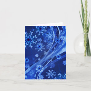 Blue Winter Snowflakes Christmas Holiday Card