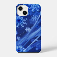 Blue Winter Snowflakes Christmas
