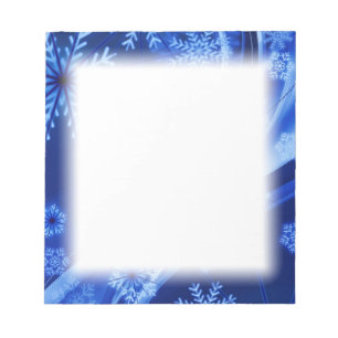 Blue Winter Snowflakes Christmas Notepad