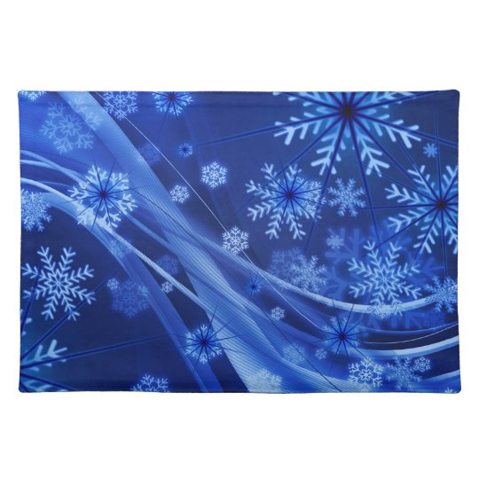 Blue Winter Snowflakes Christmas Placemat Zazzle.co.uk