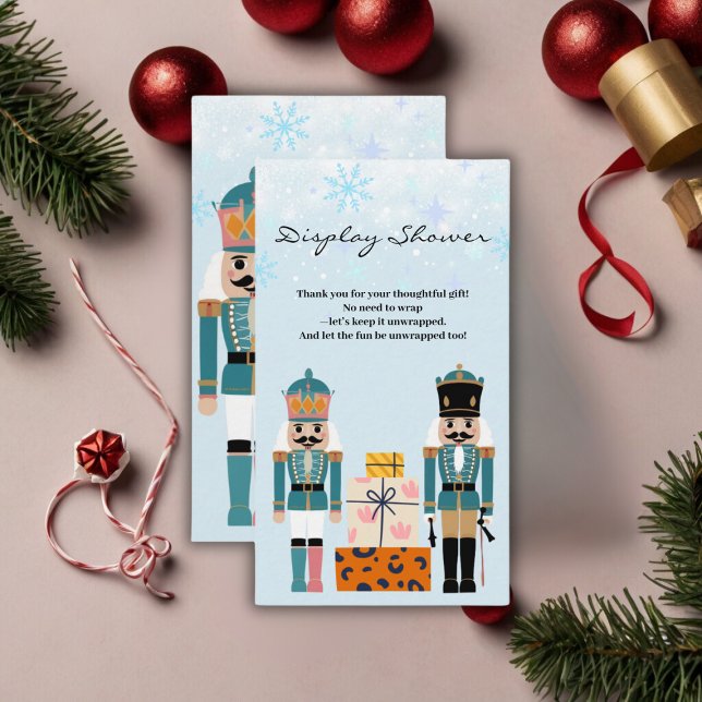 Blue Winter Snowflakes Nutcracker Baby Shower Enclosure Card (Creator Uploaded)