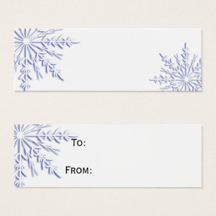 Blue Winter Snowflakes on White Gift Tags