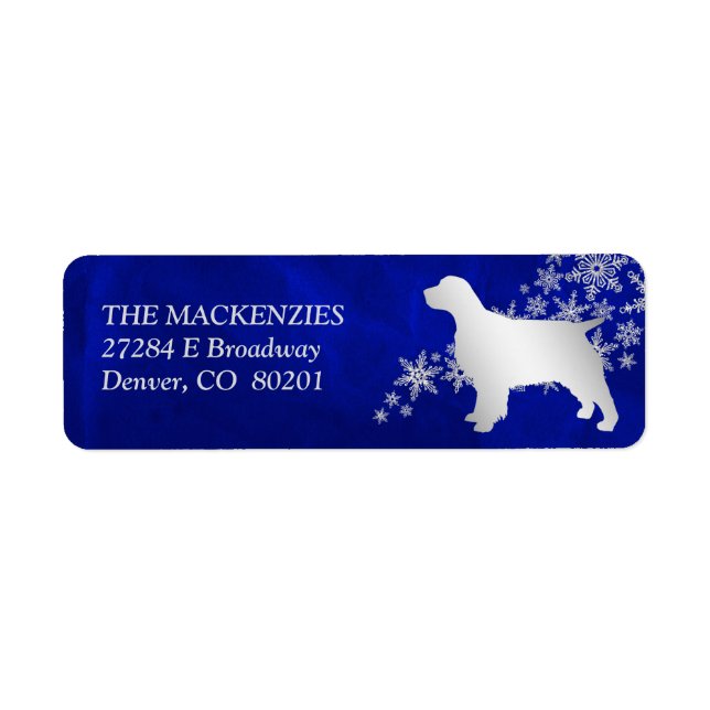 Blue Winter Spaniel Return Address (Front)