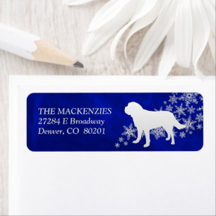 Blue Winter St Bernard Return Address