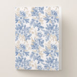 Blue Winter Vintage Flower Pattern Pocket Folder<br><div class="desc">Check out this design featuring a blue winter vintage flower pattern.</div>