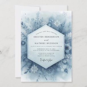 Blue Winter Wedding Invitation