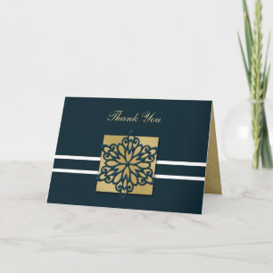 blue winter wedding Thank You Card