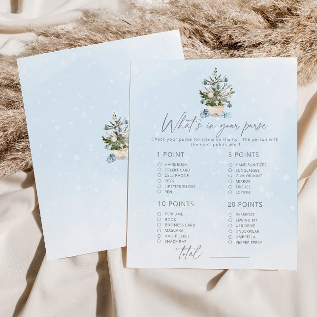 Blue Winter whats in your purse baby shower game (Creator Uploaded)