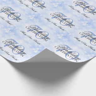 Blue Winter Wonderland 70th Birthday Party Wrapping Paper