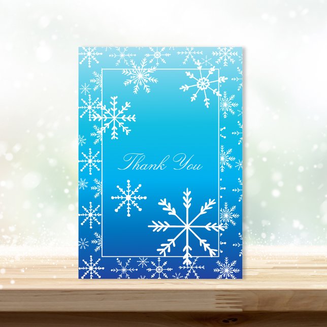 Blue Winter Wonderland Baby Shower Thank You Card (Creator Uploaded)