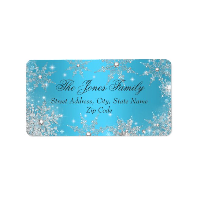 Blue Winter Wonderland Christmas Address Labels (Front)