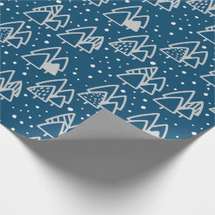 Blue Winter Wonderland Christmas Holiday Pattern Wrapping Paper