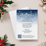 Blue Winter Wonderland Christmas Wedding  Enclosure Card<br><div class="desc">Introducing our stunning Blue Winter Wonderland Christmas Wedding design, the perfect choice for your upcoming winter nuptials! This beautiful invitation suite features a rustic winter wonderland theme, complete with delicate Christmas snowflakes and a snowy night sky that will transport your guests to a magical winter wonderland. Our design captures the...</div>