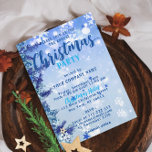 Blue Winter Wonderland Corporate Christmas Party Invitation<br><div class="desc">Personalized Christmas corporate party invitation design featuring snowflakes,  winter greenery and stars on a blue gradient background. The text is fully customizable. To change it use the Personalize option. For more changes,  such as changes to the font,  font color or text layout,  use the Edit design tool option.</div>