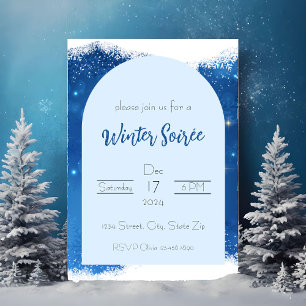 Blue Winter Wonderland Invitation   Snowflakes