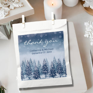 Blue Winter Wonderland Pine Christmas Wedding  Favour Bags