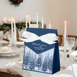 Blue Winter Wonderland Pine Christmas Wedding  Favour Box<br><div class="desc">If you are looking for a wedding theme that captures the enchanting beauty of winter, then a blue winter wonderland pine forest Christmas wedding design is the perfect choice for you. This design combines elements of rustic winter wonderland wedding with navy blue pine forest wedding, making it a festive and...</div>