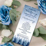 Blue Winter Wonderland Pine Christmas Wedding Programme<br><div class="desc">If you are looking for a wedding theme that captures the enchanting beauty of winter, then a blue winter wonderland pine forest Christmas wedding design is the perfect choice for you. This design combines elements of rustic winter wonderland wedding with navy blue pine forest wedding, making it a festive and...</div>