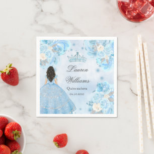 Blue Winter Wonderland Quinceanera Party Napkin
