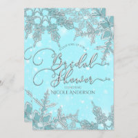 Blue Winter Wonderland Snowflakes Bridal Shower