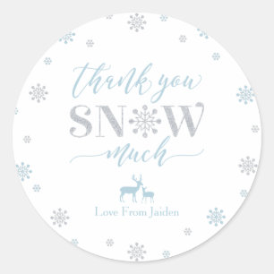 Blue Winter wonderland Thank you snow much sticker