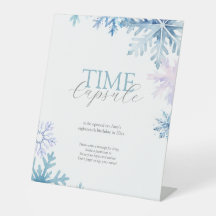 Blue Winter Wonderland Time Capsule Sign
