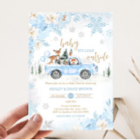 Blue Winter Woodland Truck Baby Shower 