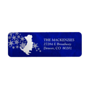 Blue Winter Yorkshire Terrier Return Address