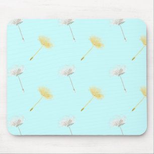 Blue Wishes Dandelion Flowers Mouse Mat