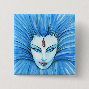 Blue Witch 15 Cm Square Badge