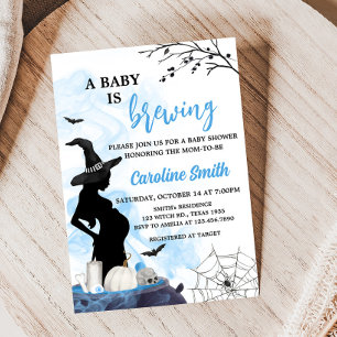 Blue Witch Baby Shower Invitation