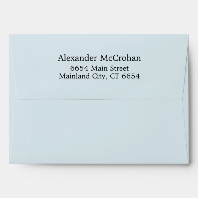 Blue with Black Return Address Mailing Envelope (Back (Top Flap))
