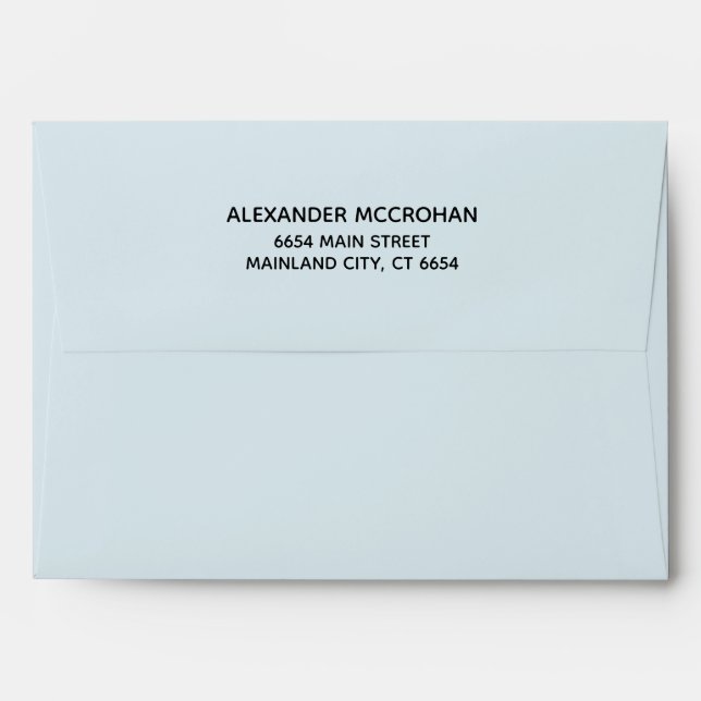 Blue with Black Return Address Mailing Envelope (Back (Top Flap))