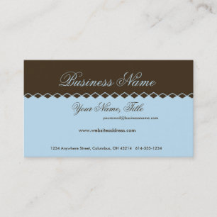 Blue with Brown Diamond Topper Business Cards