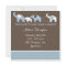 Blue with Brown Elephant Baby Shower Invitations