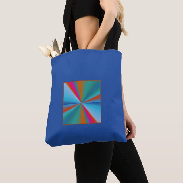 Blue with Colour Wheel Design >Patterned Totes (Close Up)