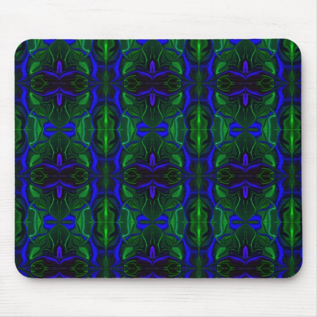 Blue with 'floating' intertwined strokes mouse mat (Front)