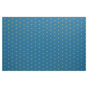 Blue with Gold Accent Houndstooth Fabric