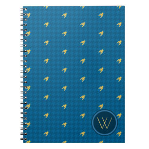 Blue with Gold Accent Houndstooth Notebook