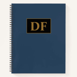 Blue With Gold Initials Notebook