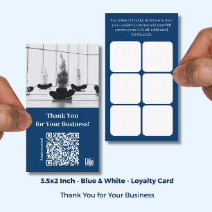 Blue with Logo & QR - Gym Thank You Loyalty Card