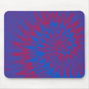 Blue with Red Spiral Tie Dye Mouse Mat