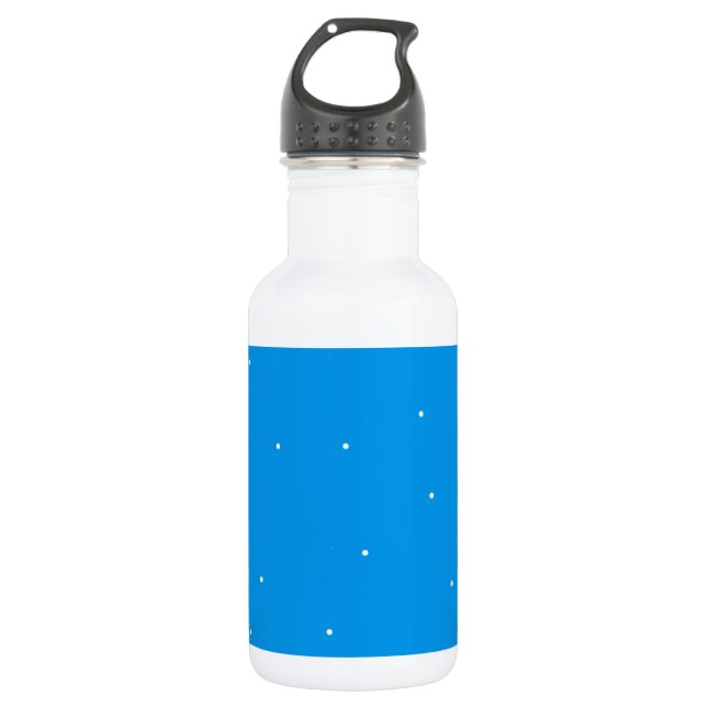 Blue with white dots accessories to customise 532 ml water bottle (Front)