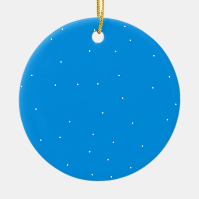 Blue with white dots accessories to customise ceramic tree decoration (Front)