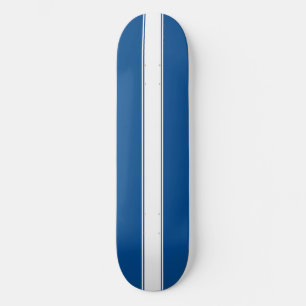 Blue with White Racing Stripe Skateboard