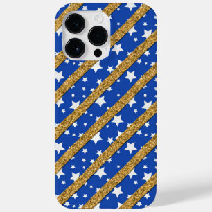BLUE WITH WHITE STARS AND GOLD STRIPES Case-Mate iPhone 14 PRO MAX CASE